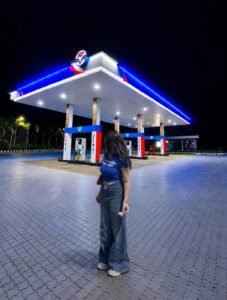 Night Petrol Pump Photo Editing Prompt