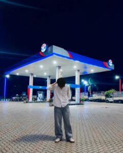 Night Petrol Pump Photo Editing Prompt