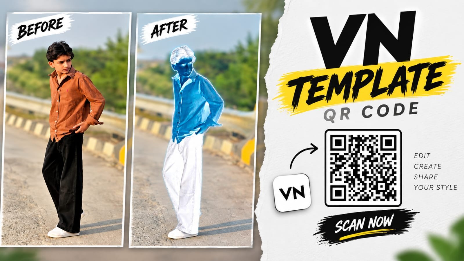 Negative Glitch Photo Effects Edit Vn Template